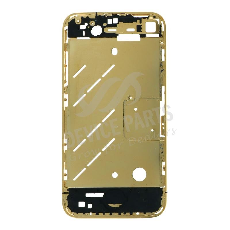 01080131_2104273162_1.jpg Middle Frame with Side Buttons for iPhone 4 Gold Ori R - Image 1