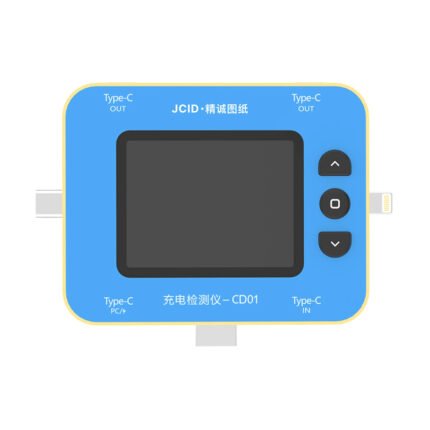 JC CD01 Type-C+Lightning Charging Detector for Resistance Voltage and Fast Charging Analysis with Electronic Monthly Card