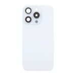 Battery Door + Back Camera Lens and Bezel with Magnetism Ring+Metal Plate+Wireless Charger Chip+Flash Light for iPhone 16 Pro Max White Titanium Ori R