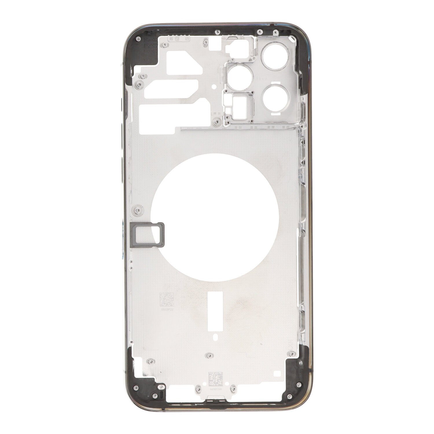 15820240428095502.jpg Middle Frame with Side Buttons + SIM Card Tray for iPhone 12 Pro Max European Version Black HQ - Image 1