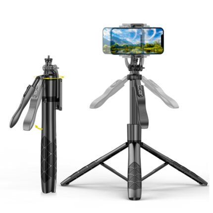 L16 1530mm 360? Rotating Foldable Wireless Bluetooth Balance Steady Selfie Stick Tripod Stand without Fill Light Black