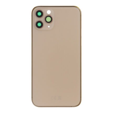 Middle Frame + Battery Door + Back Camera Lens and Bezel + Side Buttons + SIM Card Tray with Speaker Anti-Dust Mesh+Mic Anti-Dust Mesh+Eject Pin for iPhone 11 Pro Max Gold without Logo OEM