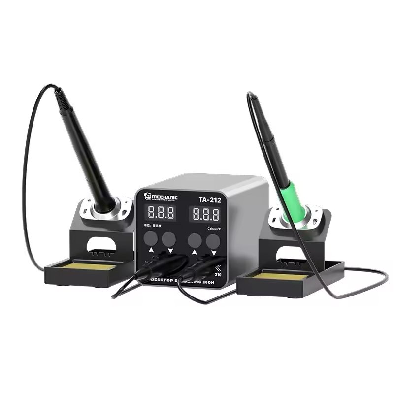 19020250809170219.jpg Mechanic TA-212 Dual-Station Soldering Station with T12/T210 Soldering Handle 110V-240V EU Plug - Image 1