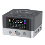 RELIFE Q7 80W 6-Port HD Color Screen Intelligent Charger with 15W Wireless Charging EU Plug