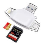 SD/TF to Type-C/Lightning/Micro/USB Card Reader for iPhone/ iPad/ Mackbook/ Android/ Camera White - Image 2