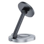 W14 15W 2 In 1 Foldable Magnetic Wireless Charger Stand for iPhone 12-15 Series/Airpods/Apple Watch Black - Image 2