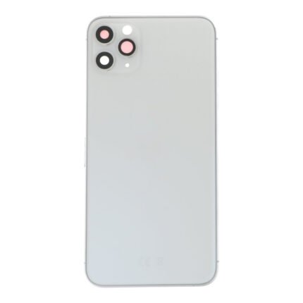Middle Frame + Battery Door + Back Camera Lens and Bezel + Side Buttons + SIM Card Tray with Speaker Anti-Dust Mesh+Mic Anti-Dust Mesh+Eject Pin for iPhone 11 Pro Max White without Logo OEM