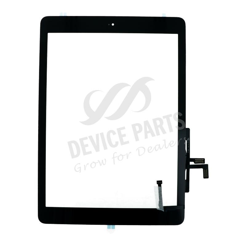 32010011_2104283507_1.jpg Touch Screen + Touch Screen Adhesive with Home Button Flex Cable for iPad Air Black HQ - Image 1