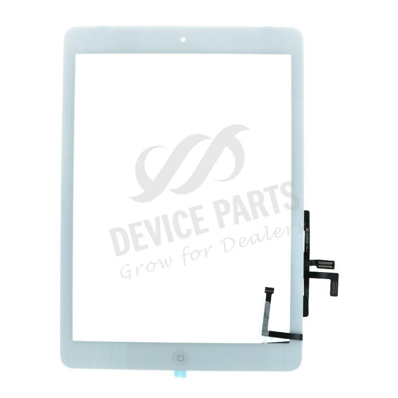 32010012_2104273331_1.jpg Touch Screen + Touch Screen Adhesive with Home Button Flex Cable for iPad Air White HQ - Image 1