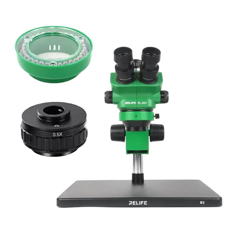34520250307171653.jpg RELIFE RL-M5T-B3 7X-50X Trinocular Stereo Microscope with LDE Light +CTV Adapter - Image 1
