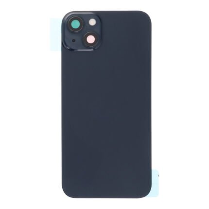 Battery Door + Back Camera Lens and Bezel with Magnetism Ring+Metal Plate for iPhone 14 Plus Black without Logo HQ