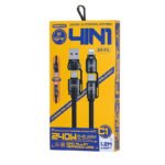 REMAX C1 240W 1.2M USB+Type-C to Lightning+Type-C Vanguard Multifunctional Zinc Alloy Braided Charging Data Cable Black - Image 2