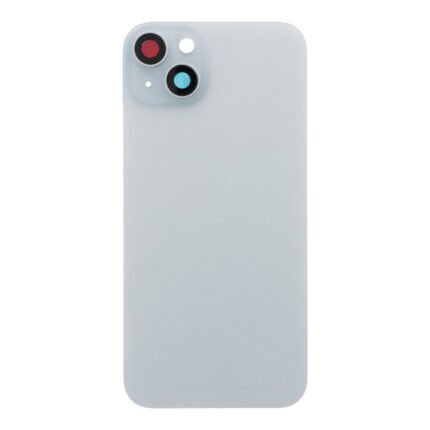 Battery Door + Back Camera Lens and Bezel with Magnetism Ring+Metal Plate for iPhone 15 Plus Blue without Logo OEM