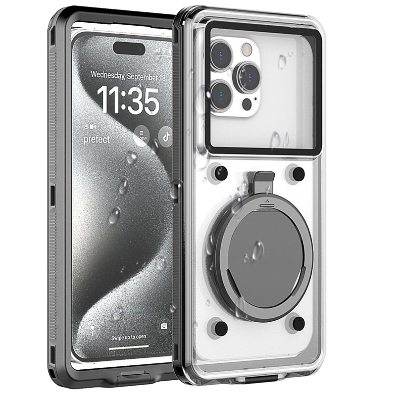 43120250419172847.jpg Redpepper T70 Pro IP68 Stand Waterproof Shockproof Case for Screen Up to 6.9 inch Black - Image 1