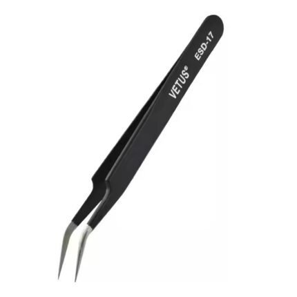 VETUS ESD-17 Curved Head Stainless Steel Anti-static Tweezers