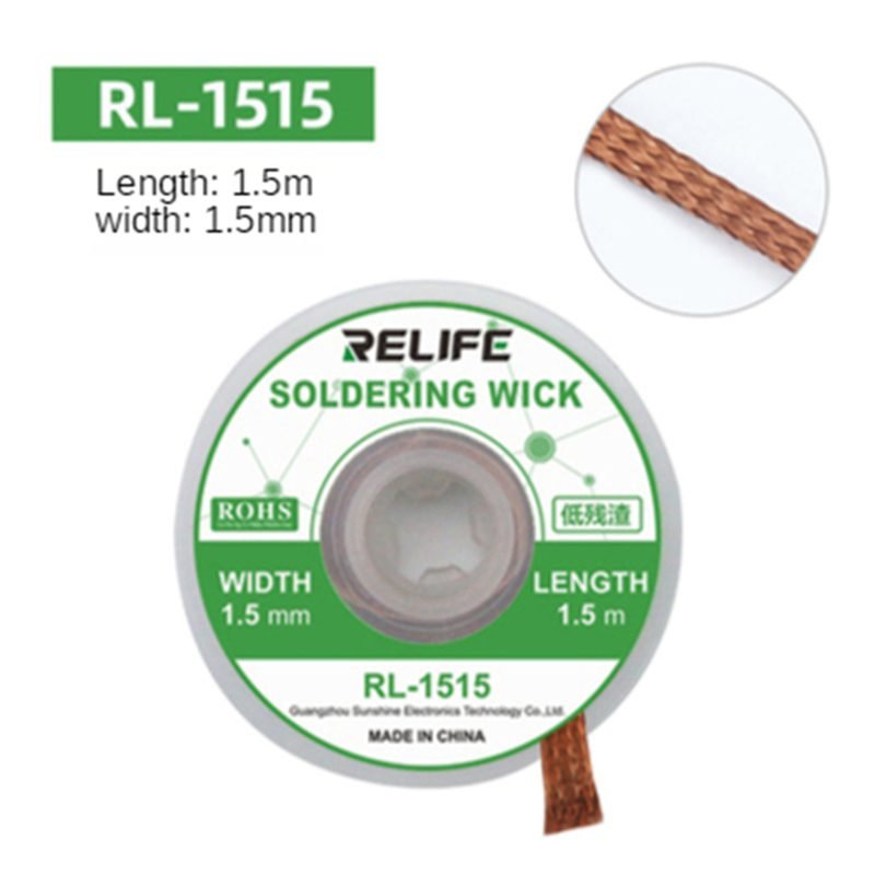 52020211030102750.jpg RELIFE RL-1515 Solder Wick 1.5mm*1.5m - Image 1