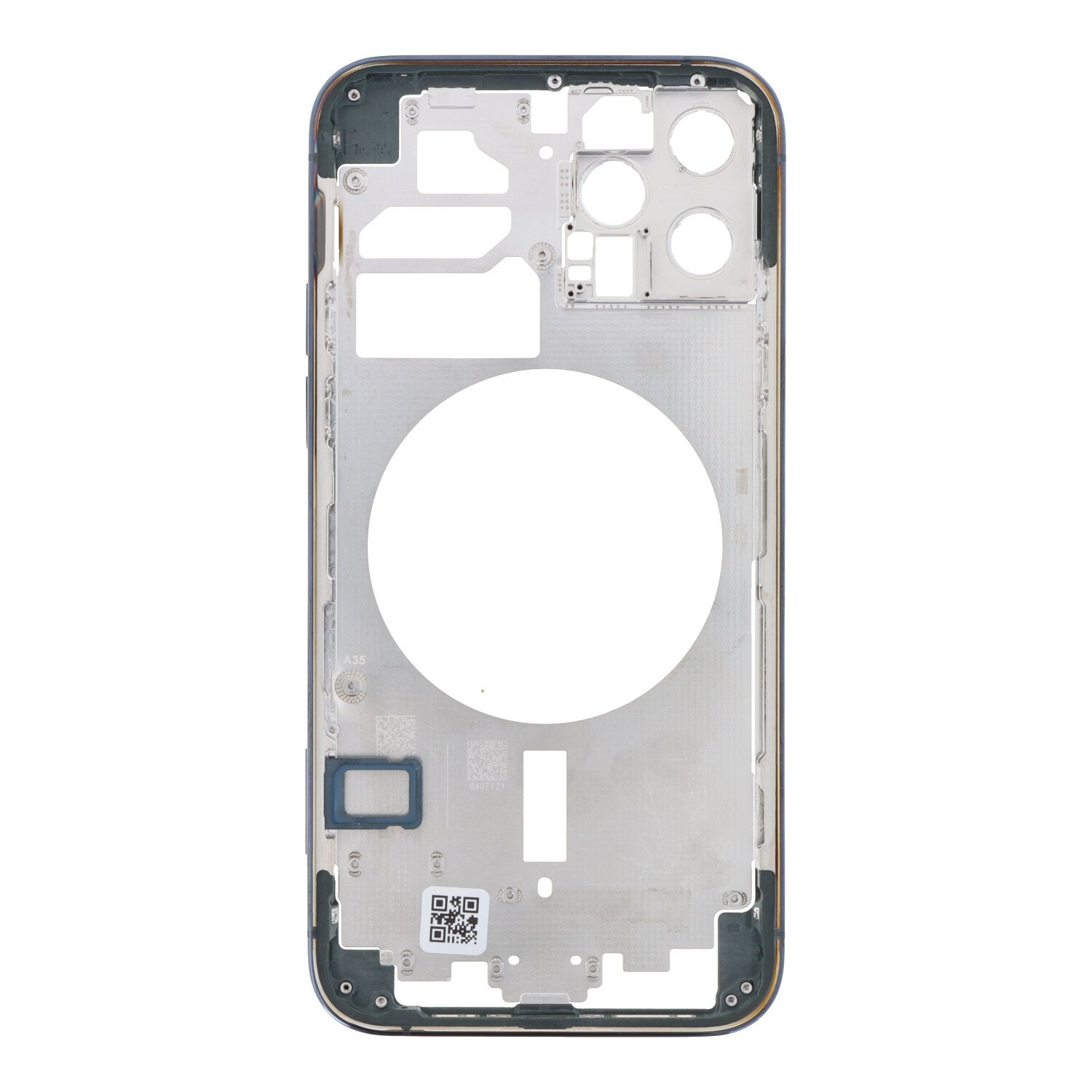 58220240428095802.jpg Middle Frame with Side Buttons + SIM Card Tray for iPhone 12 Pro European Version Blue HQ - Image 1
