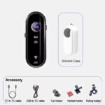 C3 Pro 1080P HD Anti Shake Action Camera with Helmet Holder + Cycling Holder + Car Holder + Protective Case Black - Image 2