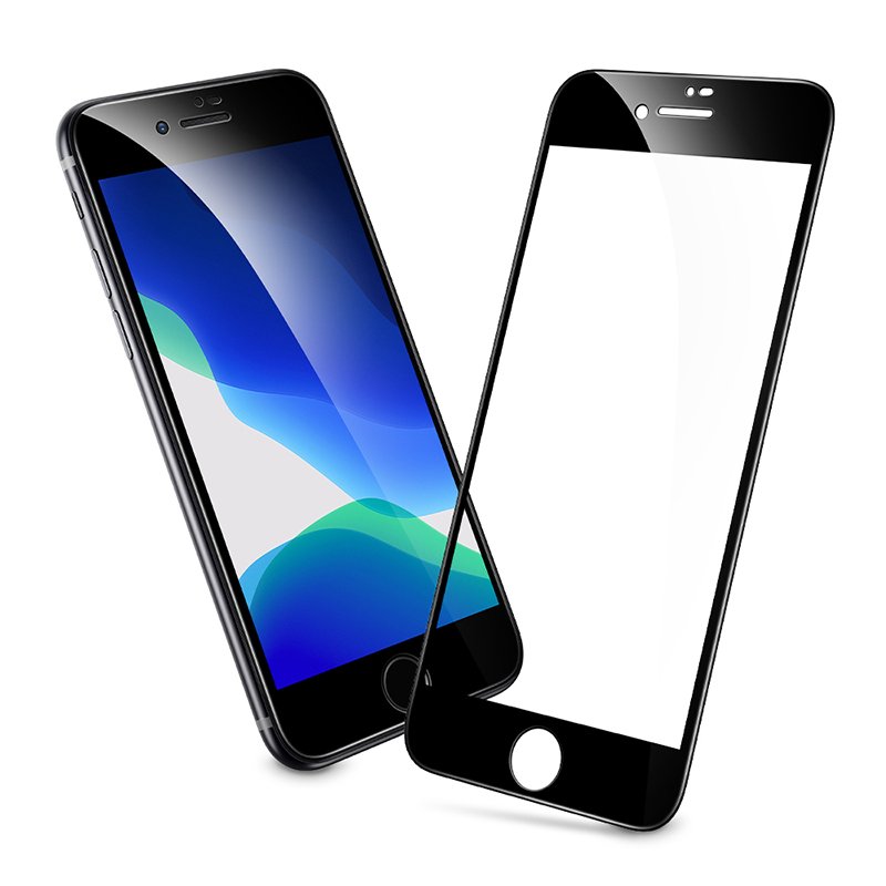 58320220427140913.jpg Silk Screen Full Screen Tempered Glass Screen Protector for iPhone SE 2022 Black - Image 1