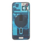 Battery Door + Back Camera Lens and Bezel with Magnetism Ring+Metal Plate+Wireless Charger Chip+Flash Light for iPhone 15 Plus Yellow HQ - Image 2