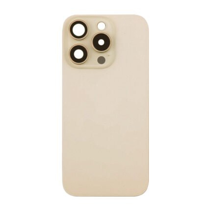 Battery Door + Back Camera Lens and Bezel with Magnetism Ring+Metal Plate+Wireless Charger Chip+Flash Light for iPhone 16 Pro Max Desert Titanium Ori R