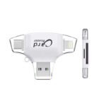 SD/TF to Type-C/Lightning/Micro/USB Card Reader for iPhone/ iPad/ Mackbook/ Android/ Camera White
