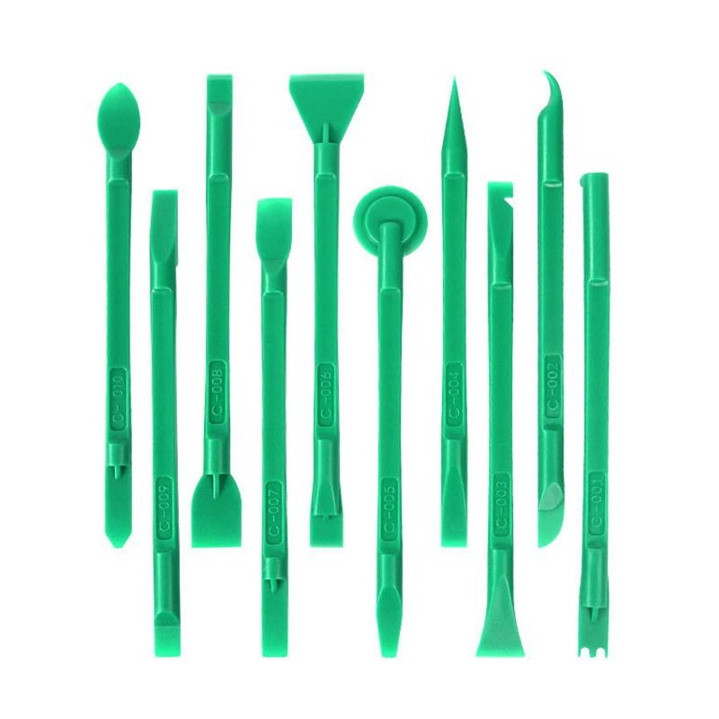 67120211104113418.jpg RELIFE RL-049C 10 IN 1 High Hardness Bilateral For Mobile Cellphone Multifunctional Disassembly Tool Set Green - Image 1