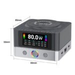 RELIFE Q7 80W 6-Port HD Color Screen Intelligent Charger with 15W Wireless Charging EU Plug - Image 3