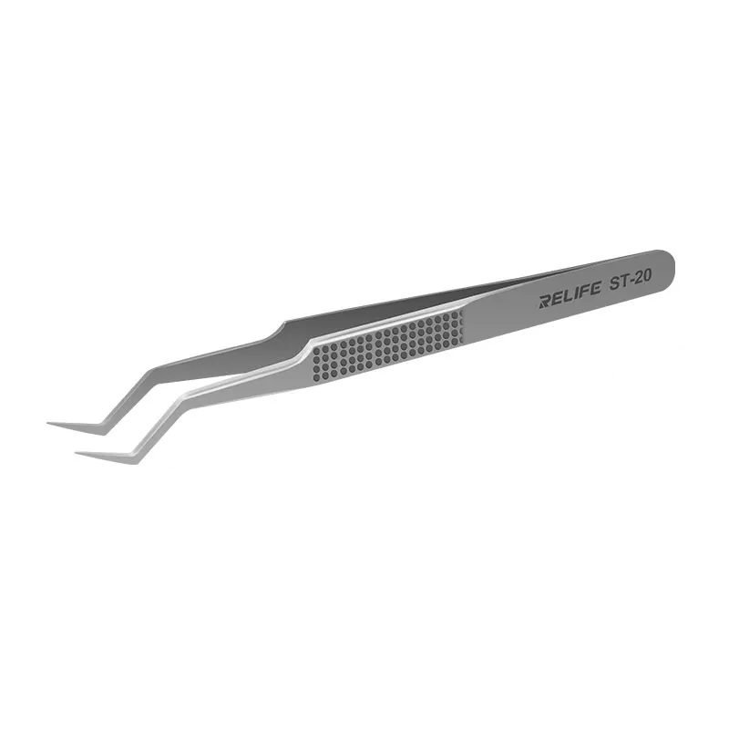 79420240521102007.jpg RELIFE ST-20 Chip Tin Planting Positioning Stainless Steel Flat Head Tweezers - Image 1
