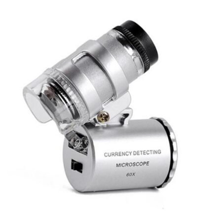 60X Portable Mini Microscope with LED and UV Light + LR1130 Coin Battery*3