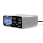 QIANLI MEGA-IDEA PQ687 87W Type-C*2+USB*4 Fast Charging Digital Display Desktop Power Supply for Phone/iPad 100-240V EU Adapter
