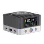 RELIFE Q7 80W 6-Port HD Color Screen Intelligent Charger with 15W Wireless Charging EU Plug - Image 2