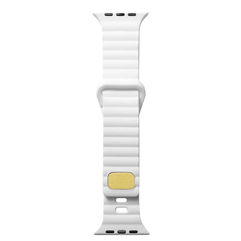 92120230421143038.jpg Waterproof Silicone Sports Watch Band for Apple Watch Series 42MM/44MM/45MM/46MM White - Image 1