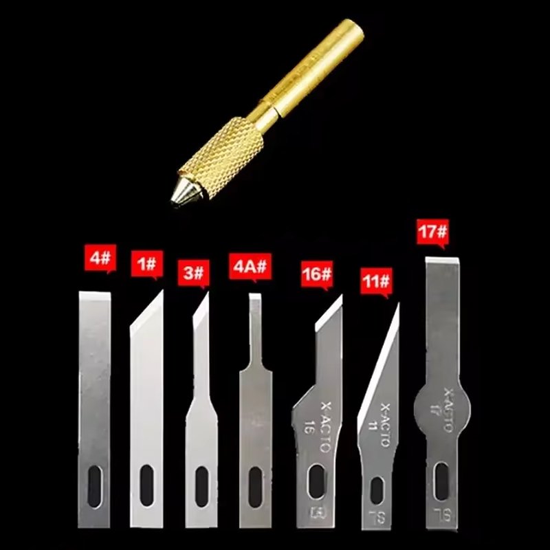 95820250416100748.jpg Universal 936 Soldering Iron Heating Copper Head with 70Pcs Sharp Metal Scalpel Blade Set - Image 1