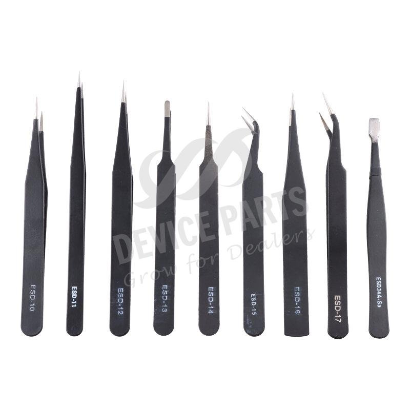 as005964_2104285227_1.jpg 9 in 1 Metal Tweezers Repairing Disassemble Tool Kit - Image 1