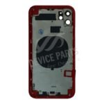 Middle Frame + Battery Door + Back Camera Lens and Bezel + Side Buttons + SIM Card Tray with Speaker Anti-Dust Mesh+Mic Anti-Dust Mesh+Eject Pin for iPhone 11 USA Version Red OEM - Image 2