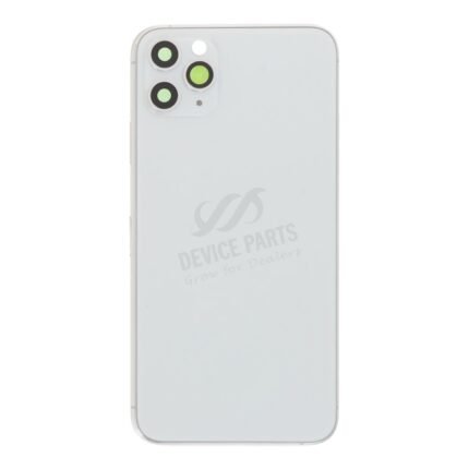 Middle Frame + Battery Door + Back Camera Lens and Bezel + Side Buttons + SIM Card Tray with Speaker Anti-Dust Mesh+Mic Anti-Dust Mesh+Eject Pin for iPhone 11 Pro Max European Version White OEM