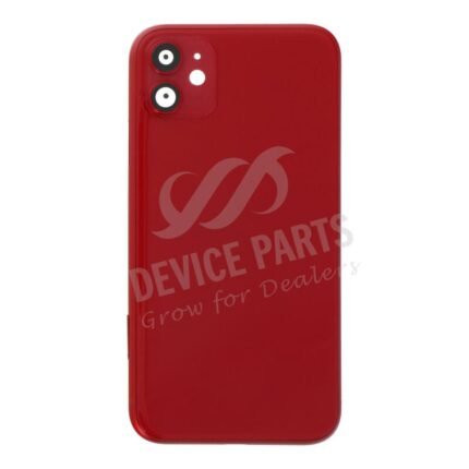 Middle Frame + Battery Door + Back Camera Lens and Bezel + Side Buttons + SIM Card Tray with Speaker Anti-Dust Mesh+Mic Anti-Dust Mesh+Eject Pin for iPhone 11 European Version Red OEM