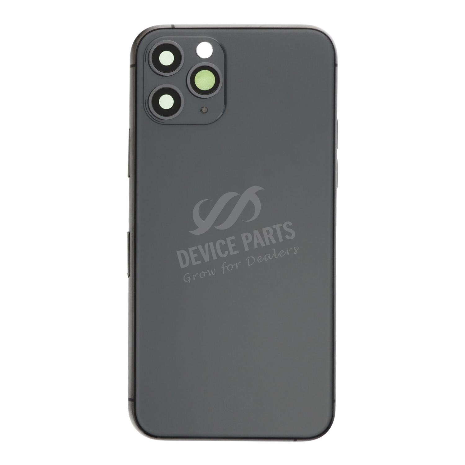 as060519_2312164440_1.jpg Middle Frame + Battery Door + Back Camera Lens and Bezel + Side Buttons + SIM Card Tray with Speaker Anti-Dust Mesh+Mic Anti-Dust Mesh+Eject Pin for iPhone 11 Pro European Version Black OEM - Image 1