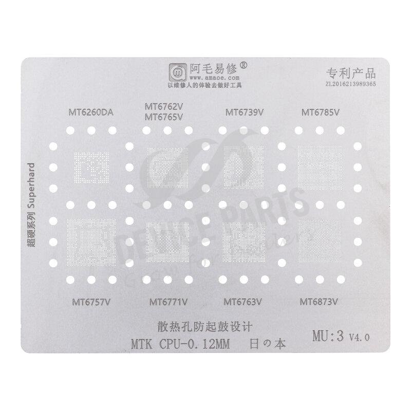 as068833_2104282031_1.jpg Amaoe MU:3 MTK CPU Universal Rework Repair BGA Reballing Stencil - Image 1
