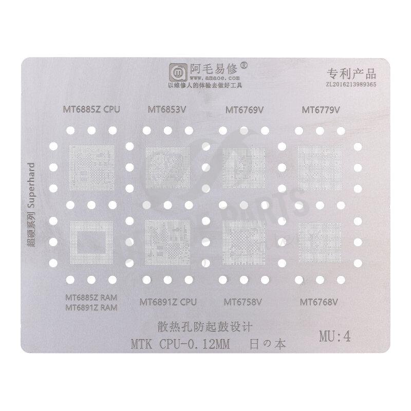 as068835_2104288421_1.jpg Amaoe MU:4 MTK CPU Universal Rework Repair BGA Reballing Stencil - Image 1