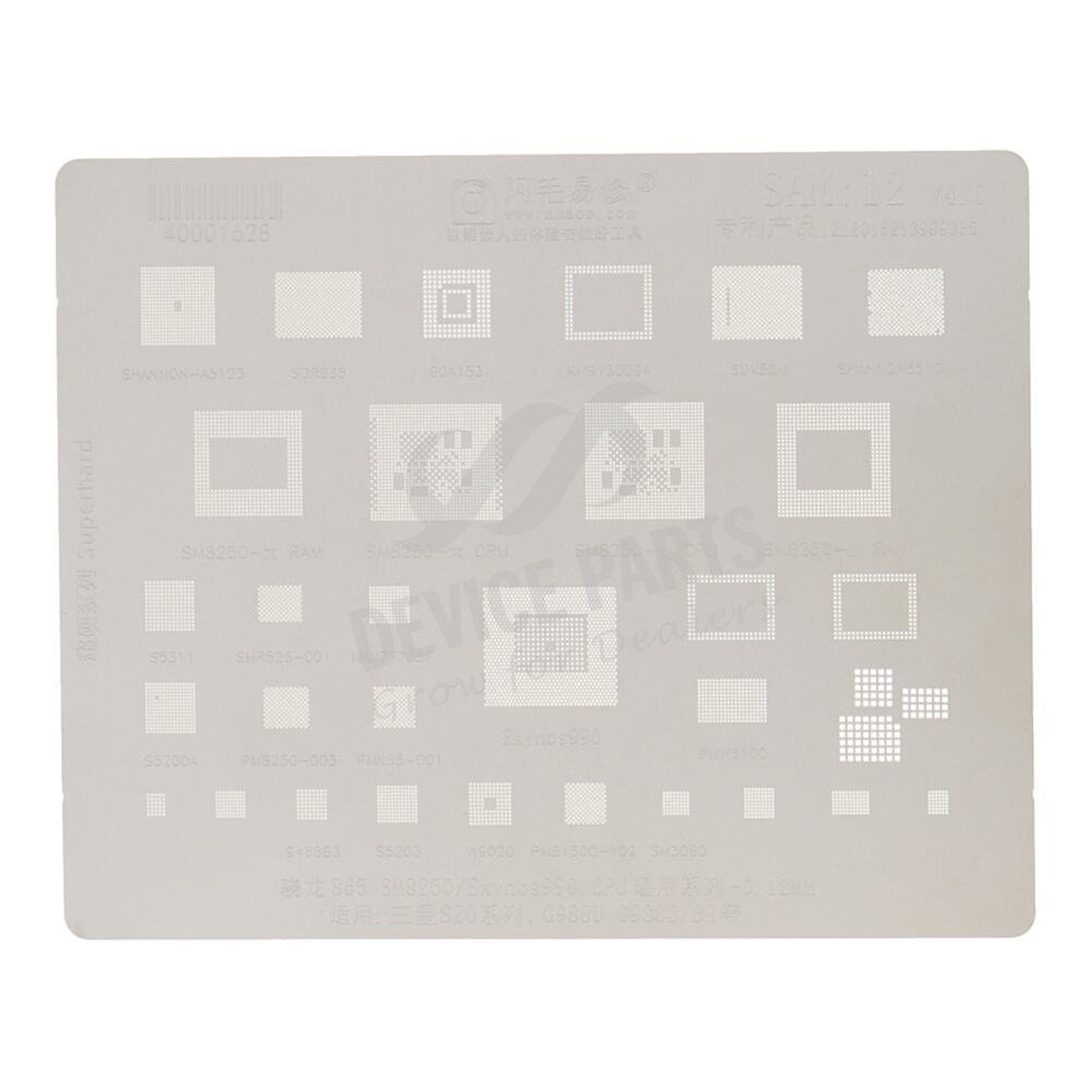 as069853_2508181527_1.jpg Amaoe SAM:12 CPU Rework Repair BGA Reballing Stencil for Samsung - Image 1