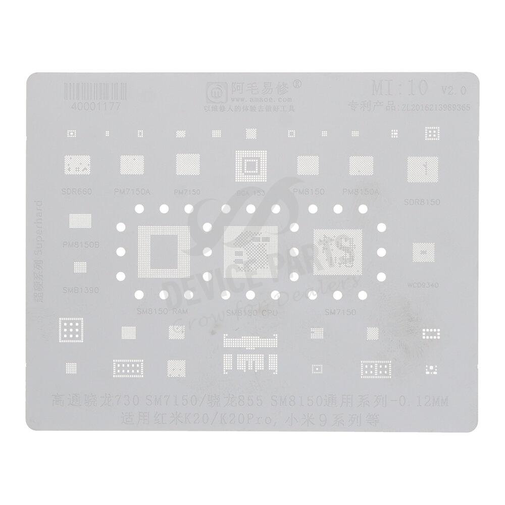 as069922_2402245256_1.jpg Amaoe MI:10 Rework Repair BGA Reballing Stencil for Xiaomi 9/Redmi K20/K20 Pro - Image 1