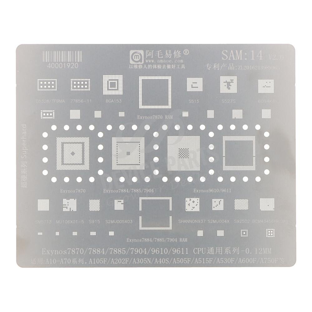 as070684_2507142925_1.jpg Amaoe SAM:14 CPU Rework Repair BGA Reballing Stencil for Samsung - Image 1