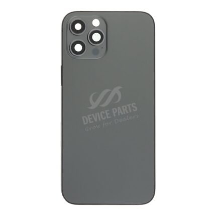Middle Frame + Battery Door + Back Camera Lens and Bezel + Side Buttons + SIM Card Tray with Magnetism Ring+Speaker Anti-Dust Mesh+Mic Anti-Dust Mesh+Eject Pin for iPhone 12 Pro Max USA Version Black OEM