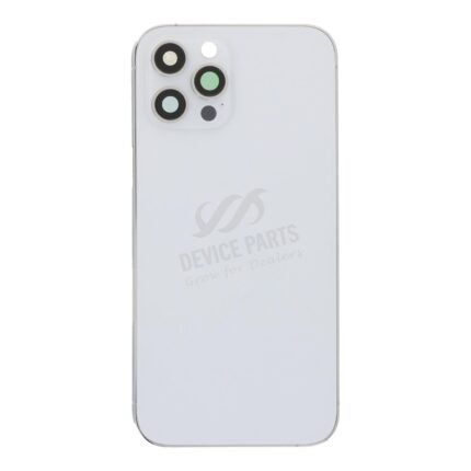 Middle Frame + Battery Door + Back Camera Lens and Bezel + Side Buttons + SIM Card Tray with Magnetism Ring+Speaker Anti-Dust Mesh+Mic Anti-Dust Mesh+Eject Pin for iPhone 12 Pro Max USA Version Silver OEM