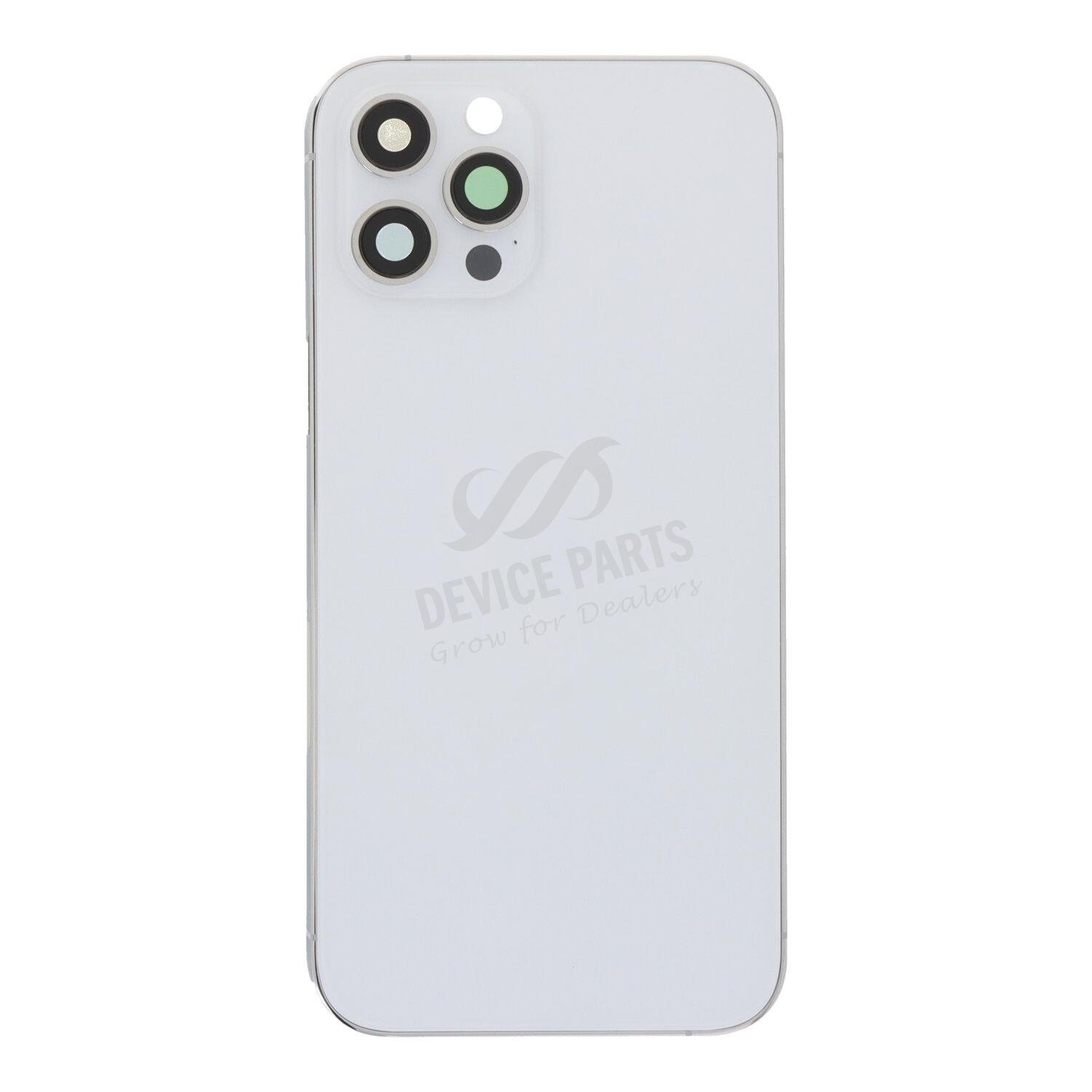 as070965_2501206731_1.jpg Middle Frame + Battery Door + Back Camera Lens and Bezel + Side Buttons + SIM Card Tray with Magnetism Ring+Speaker Anti-Dust Mesh+Mic Anti-Dust Mesh+Eject Pin for iPhone 12 Pro Max USA Version Silver OEM - Image 1