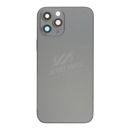 Middle Frame + Battery Door + Back Camera Lens and Bezel + Side Buttons + SIM Card Tray with Magnetism Ring+Speaker Anti-Dust Mesh+Mic Anti-Dust Mesh+Eject Pin for iPhone 12 Pro Max European Version Black OEM