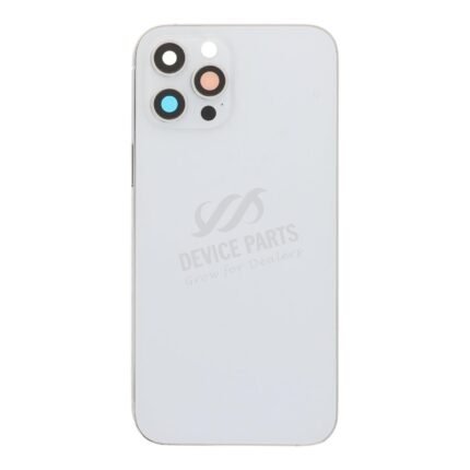 Middle Frame + Battery Door + Back Camera Lens and Bezel + Side Buttons + SIM Card Tray with Magnetism Ring+Speaker Anti-Dust Mesh+Mic Anti-Dust Mesh+Eject Pin for iPhone 12 Pro Max European Version Silver OEM