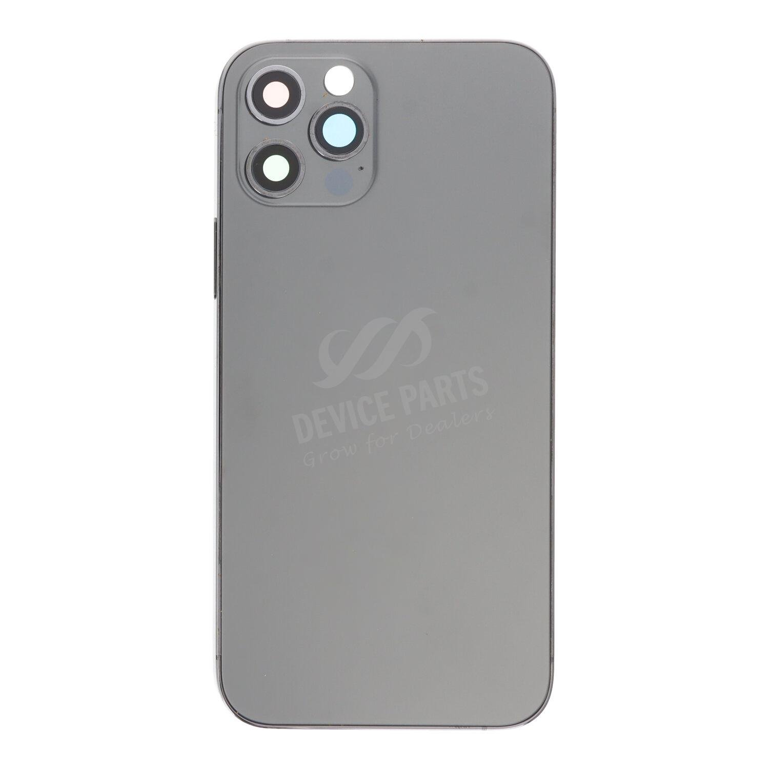 as071705_2312186391_1.jpg Middle Frame + Battery Door + Back Camera Lens and Bezel + Side Buttons + SIM Card Tray with Magnetism Ring+Speaker Anti-Dust Mesh+Mic Anti-Dust Mesh+Eject Pin for iPhone 12 Pro European Version Black OEM - Image 1